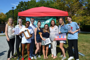 students with CT Secretary of State Denise Merrill