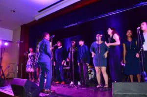 Trinity College Gospel Choir performing.