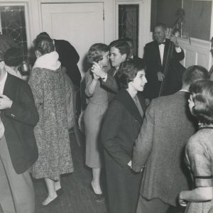 Party hosted by Psi Upsilon, Trinity College (Photographer unknown, 1958)