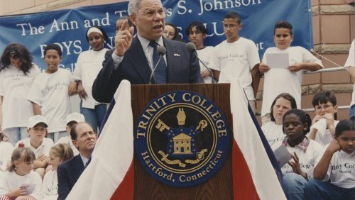 Dedication of the Ann and Thomas S. Johnson Boys and Girls Club at Trinity College, with speaker General Colin Powell, June 11, 1998