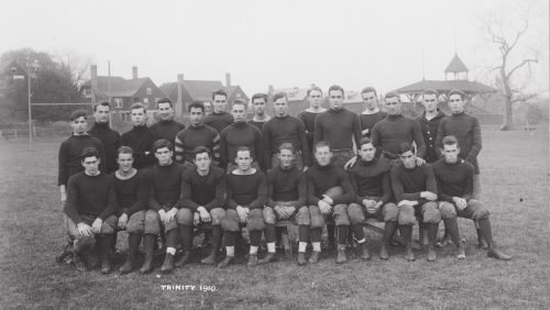 Trinity Football Team in 1910. The next year, the team would record its first undefeated season.