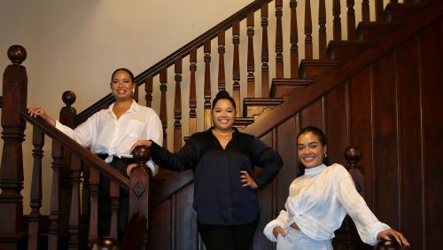 Consuelo Pedro ’15, Elena-Marie Pedro ’17, and Anneliese Pedro ’20