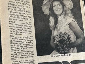 newspaper clipping of wedding announcement