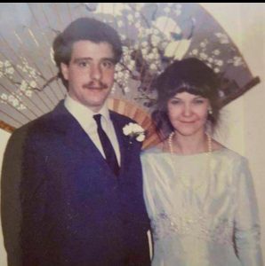 Aunt Terry and her new husband, Dan, shortly after a Trinity chaplain married them in 1987.