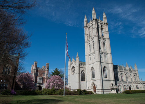 The trinity college chapel on a sunny day