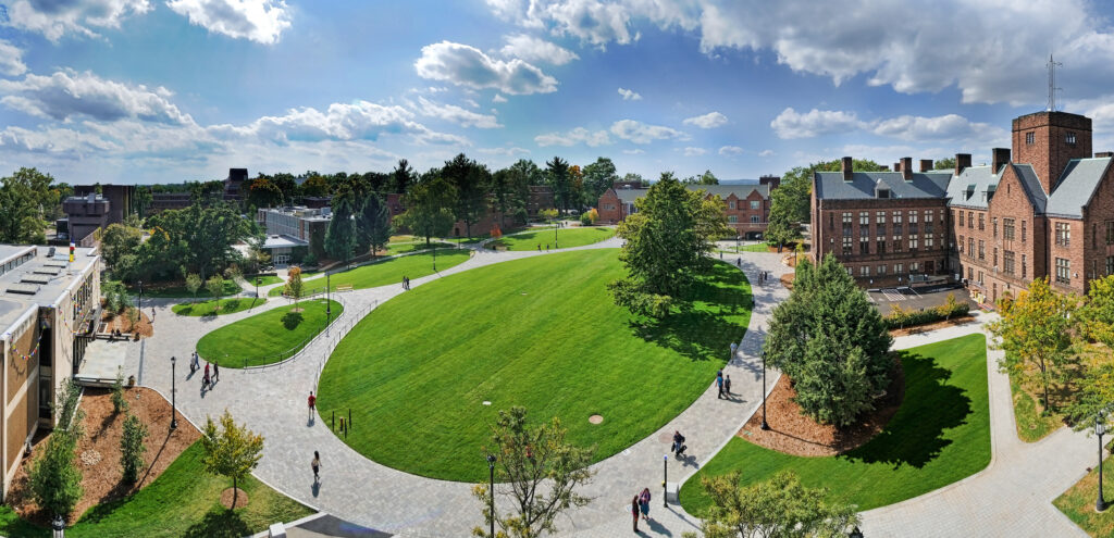 Aerial view of Gates Quad