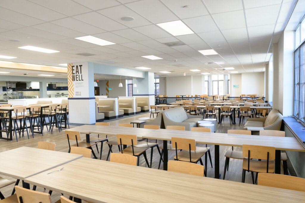 Tables at Mather Dining Hall