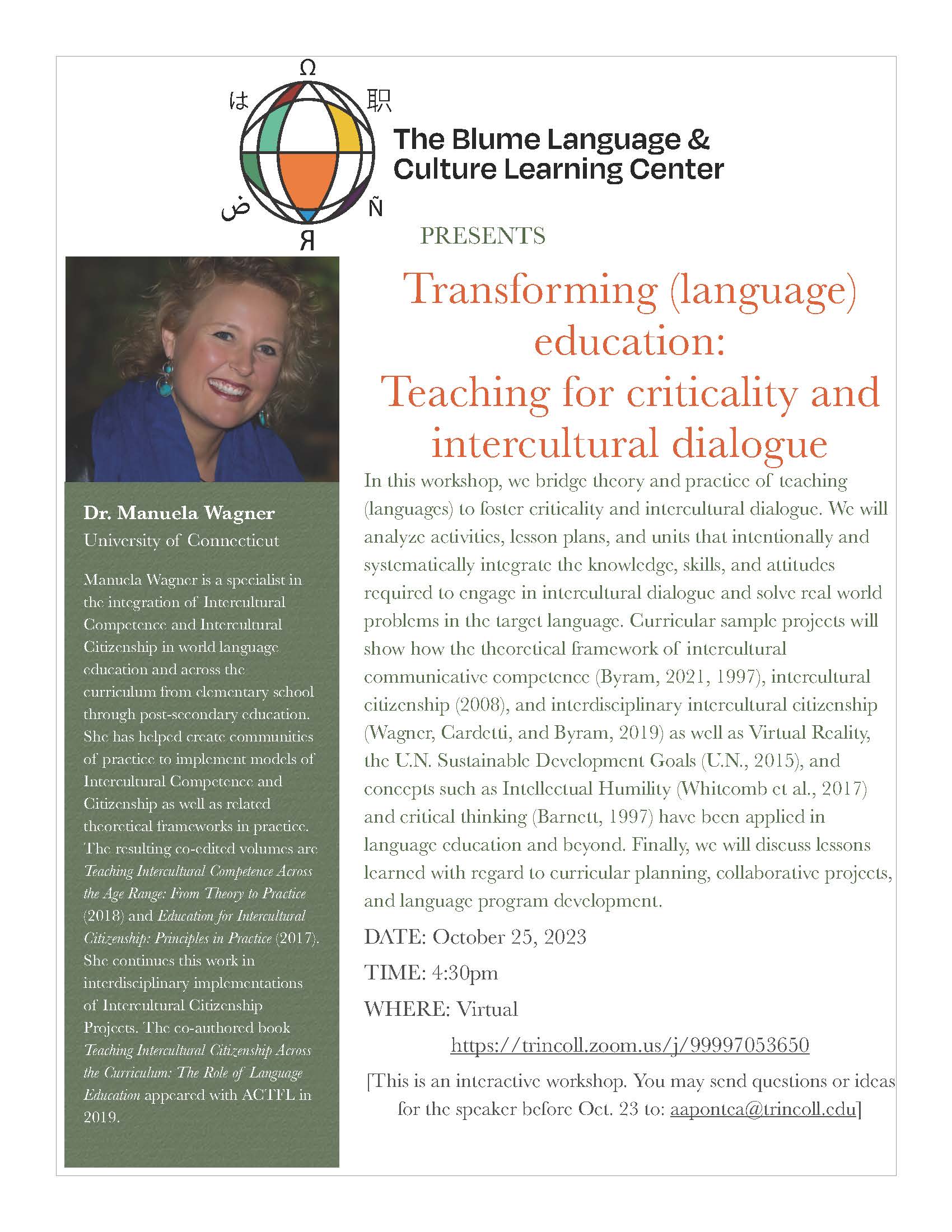 Blume Center Events - Language and Culture Studies