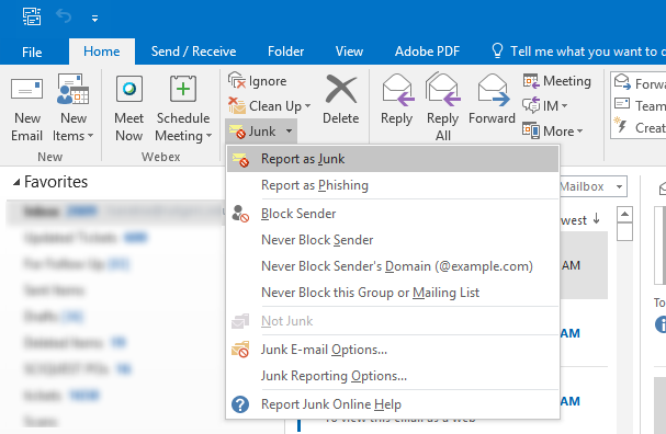 Report junk and phishing emails library information technology services
