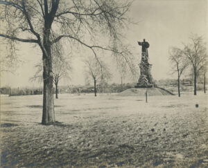The iconic statue of Bishop Thomas Church Brownell graces the Main Quad (photo circa 1900).