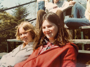 Jane Terry Abraham ’79 and Nathalie Reverdin ’79 during their Trinity days