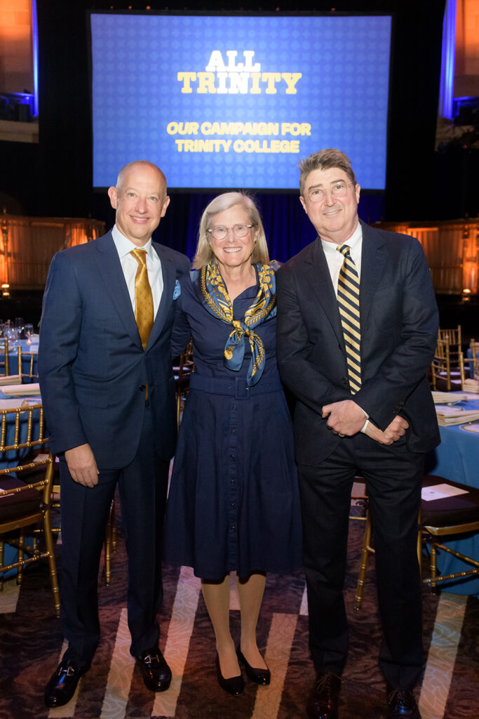 Dave Schnadig ’86, CornieThornburgh ’80, H’22, and Henry Mallari-D’Auria ’83, All In campaign co-chairs