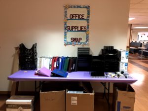 office supplies swap table