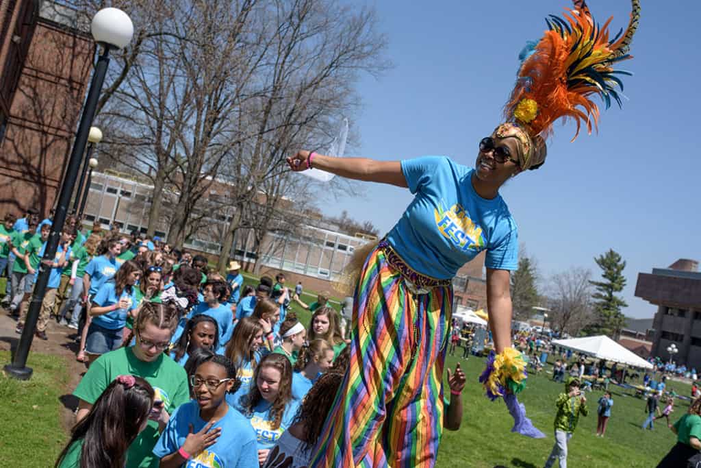 dancer on stilts