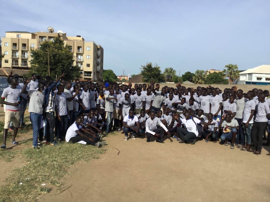 South Sudan soccer staff and players