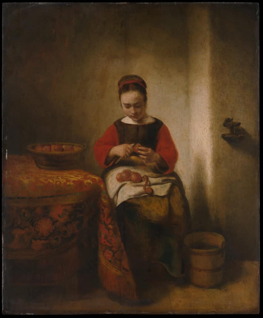 “Young Woman Peeling Apples,” by Nicolaes Maes