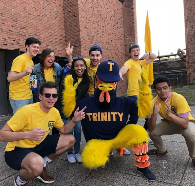Trinity students and the Bantam