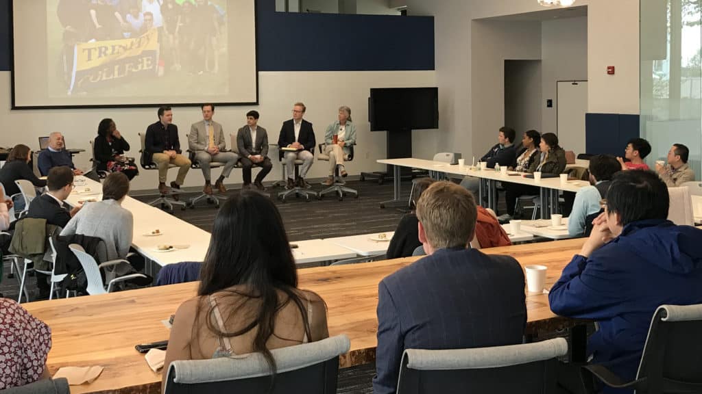 Panelists discuss China summer study at the Liberal Arts Action Lab.