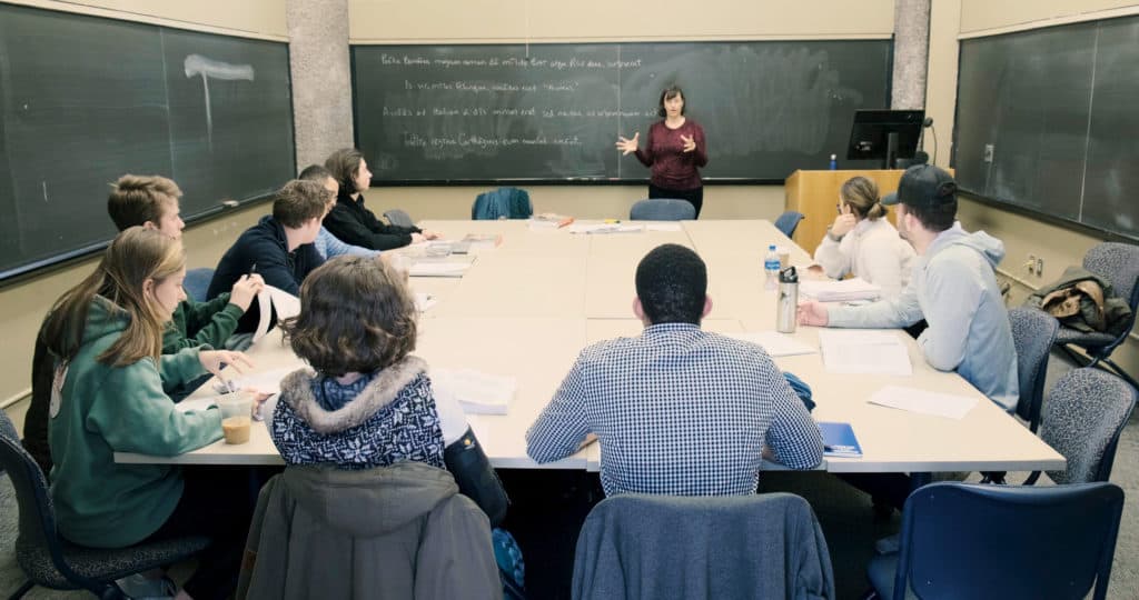 Meredith Safran teaching students in classroom