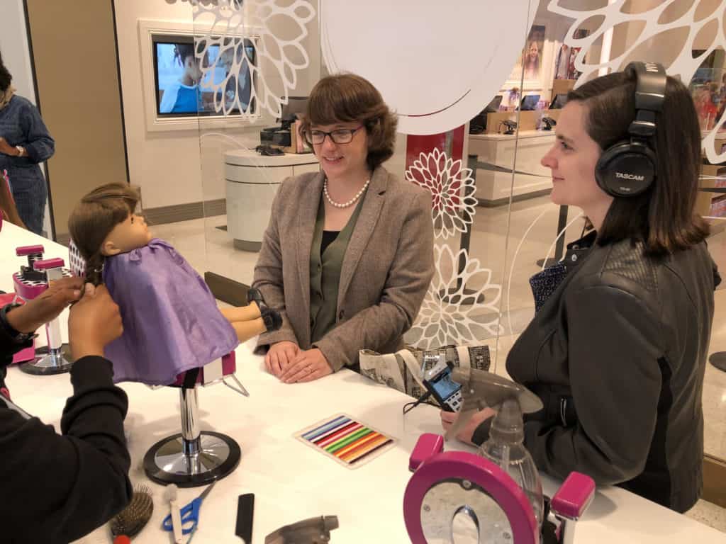 Molly, the childhood American Girl doll of Allison Horrocks ’09, has an appointment at the salon.