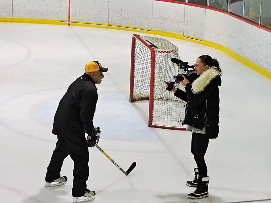 Willie O'Ree Bryant McBride film on ice