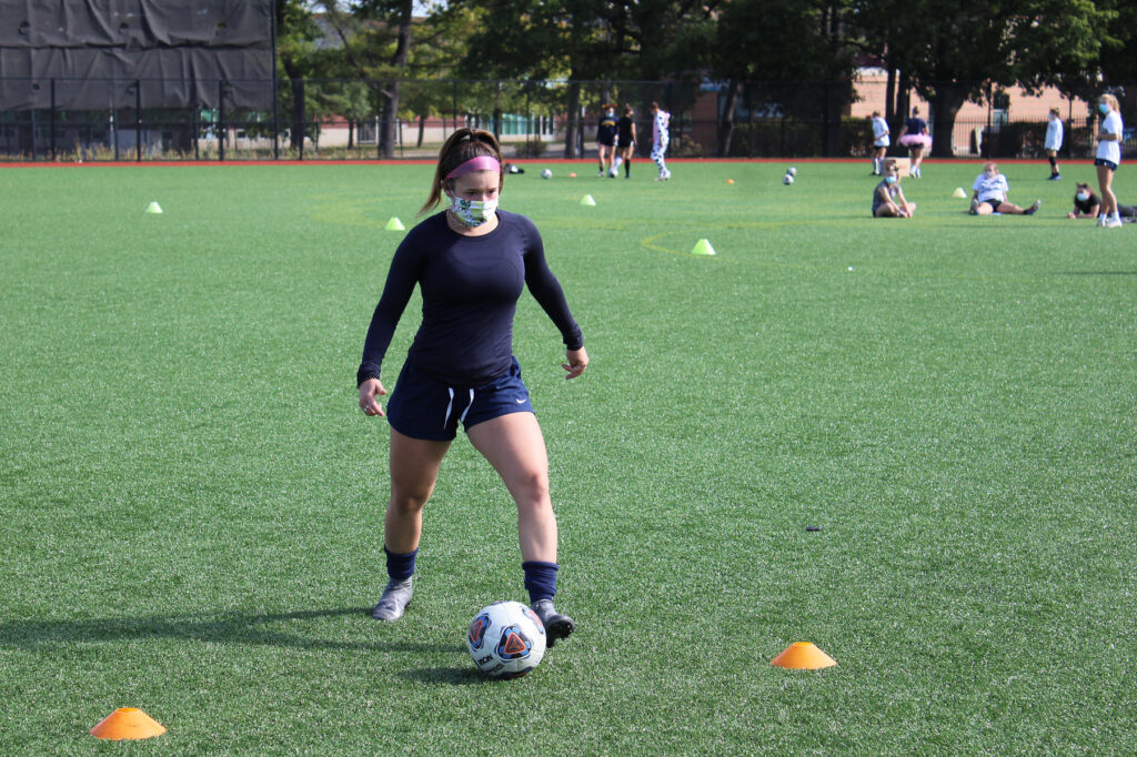 athletics women's soccer fall 2020 practice COVID