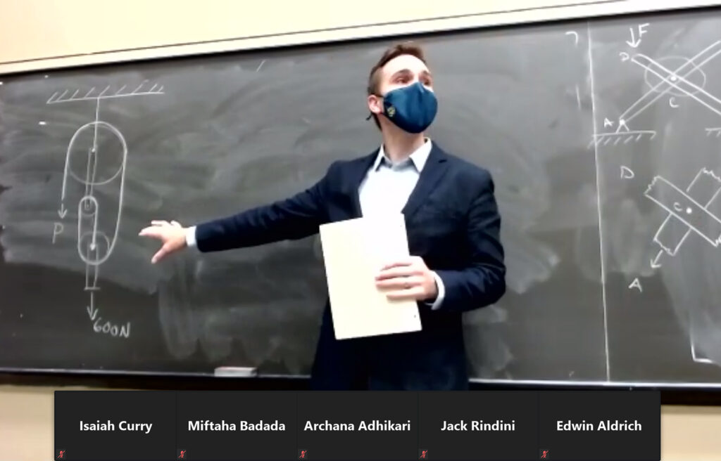 Byers hybrid Zoom classroom COVID pandemic fall 2020