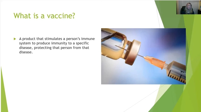 Kari Sweeney Efferen ’03 COVID-19 vaccine Pfizer alumna fall 2020 screenshot2