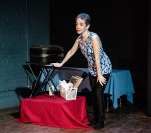 Janis Brenner performs her one-woman play Inheritance: A Litany. (Photo by Judy Stuart Boroson.)