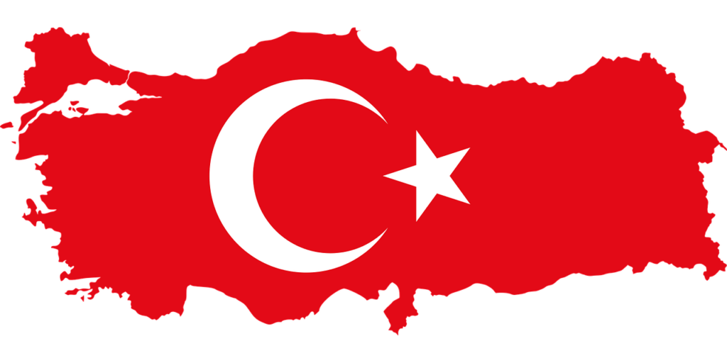 Turkey map and flag