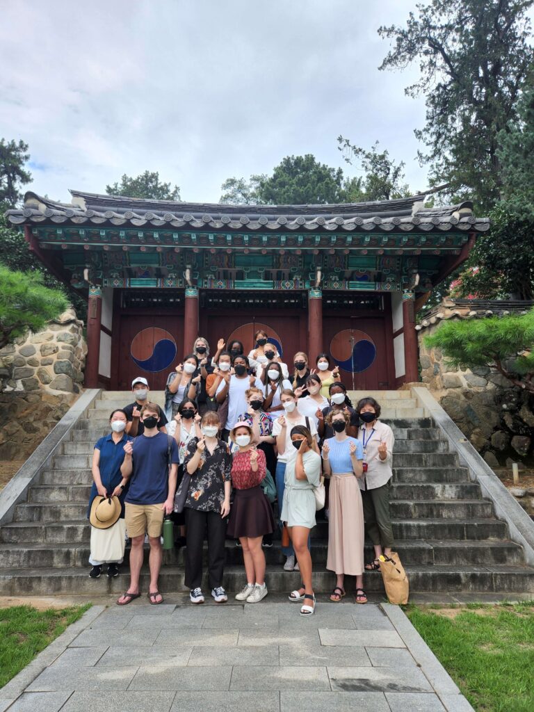 Jeffery Huang ’22 with his Critical Language Scholarship program cohort in South Korea. 