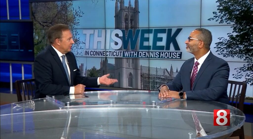 Trinity College President Dan Lugo speaks with Dennis House on “This Week in Connecticut.”