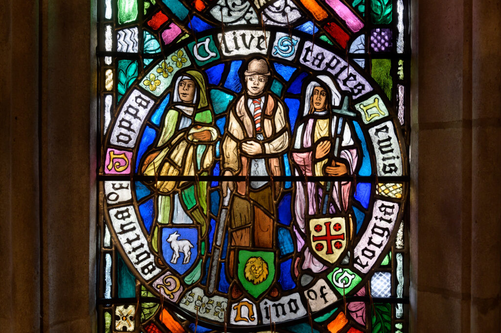 Chapel stained glass window gift from Joanne Berger-Sweeney