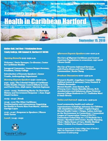 Poster with details of event