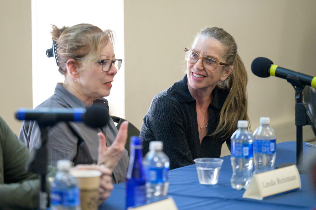 Filmmakers Linda Reisman and Caerthan Banks participate in the panel discussion. Photo by Nick Caito.