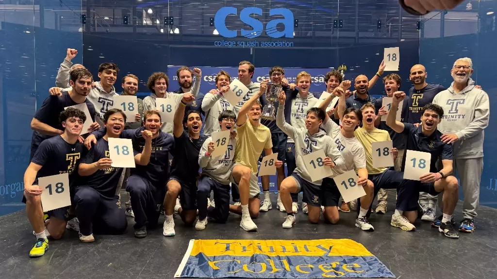 Trinity men's squash national champions 2026